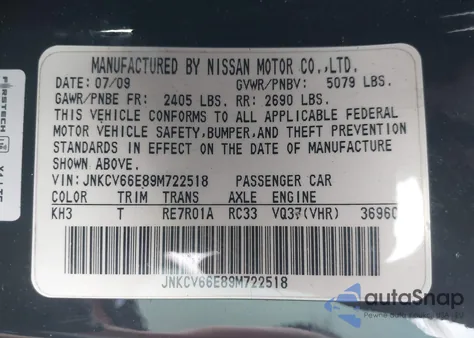 2009 Infiniti G37 from USA, damaged, VIN JNKCV66E89M722518